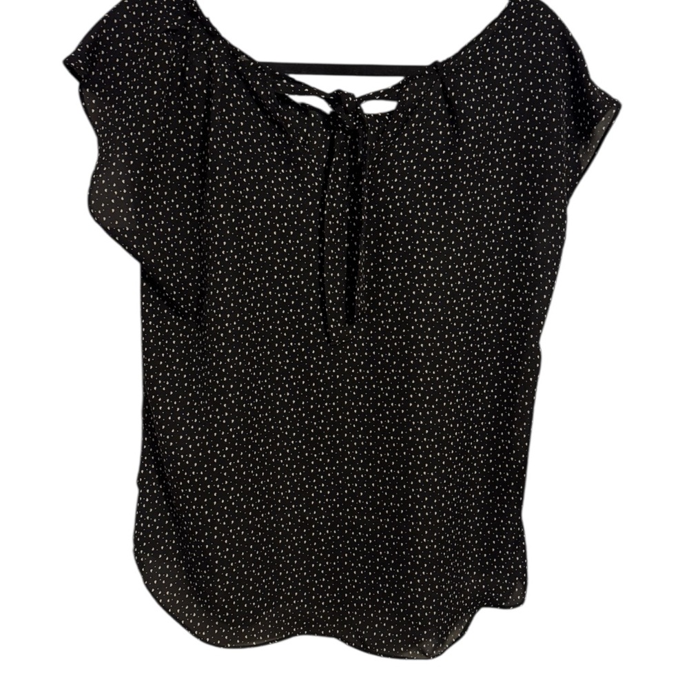 ❤️ LC Lauren Conrad Black Print Women's Top   MEDIUM   #A - Picture 4 of 8
